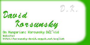 david korsunsky business card